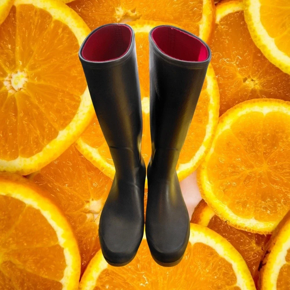 Aigle Men Black Rubber Rain Boots Tall Waterproof Lug Sole Made‎ in France 47